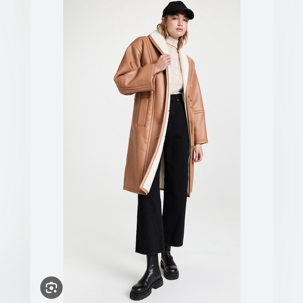 Stand Studio leather wrap coat